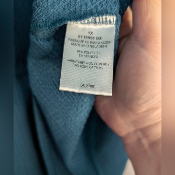 Nwot French Twist Boutique Teal Ruffle Sleeve Top Size 1X - Picture 4 of 5